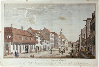 Veduta di Mauer Strasse, Berlino, 1776 da Johann Georg Rosenberg